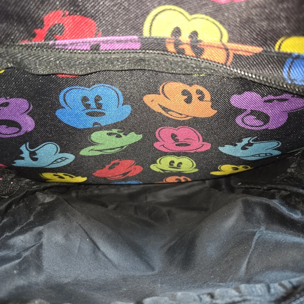 Disney Parks Walt Disney World Black & Rainbow Mickey Mouse Backpack‎ 18"X12"X9" - Picture 8 of 12